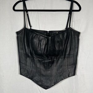 Tadashi Shoji Black Leather Corset